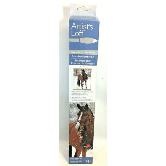 Artists Loft Paint-By-Number Kit Horse Design 16" x 20" Canvas With 4 Brushes & - Picture 1 of 5